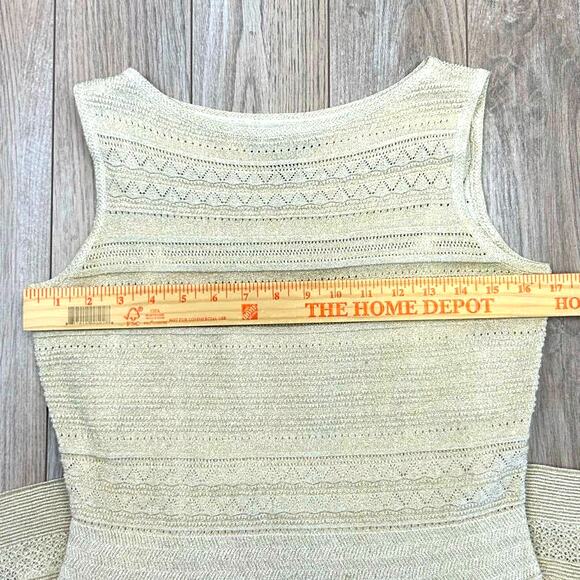 Lauren Ralph Lauren Stretch Pointelle-Knit Gold M Dress MSRP $295 - Picture 3 of 7